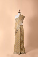 Handwoven Yellow Georgette Sari