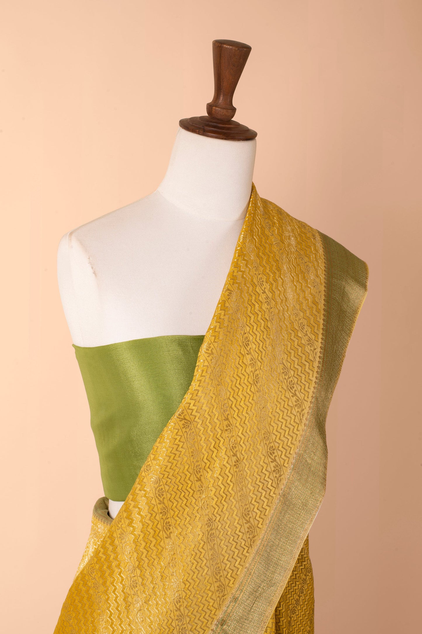 Handwoven Mustard Georgette Sari