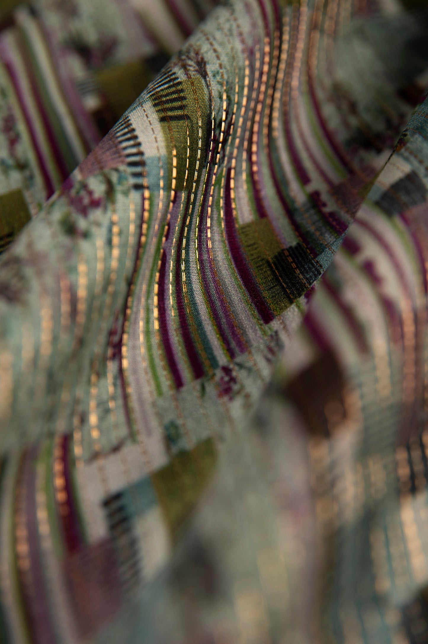 Handwoven Multicolor Chanderi Fabric