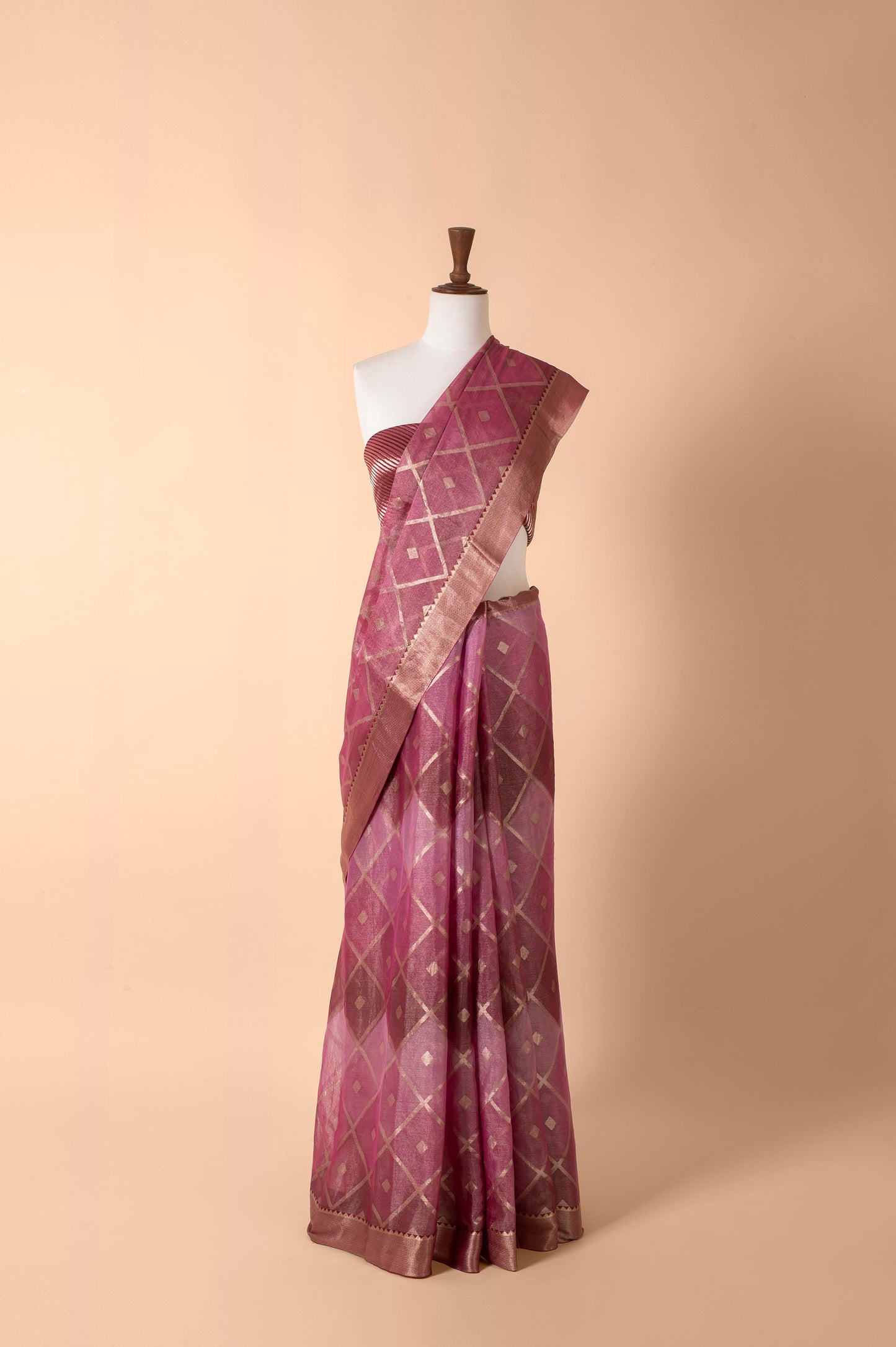 Handwoven Purple Tissue Sari