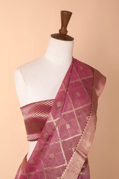 Handwoven Purple Tissue Sari