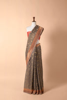 Handwoven Grey Tissue Sari