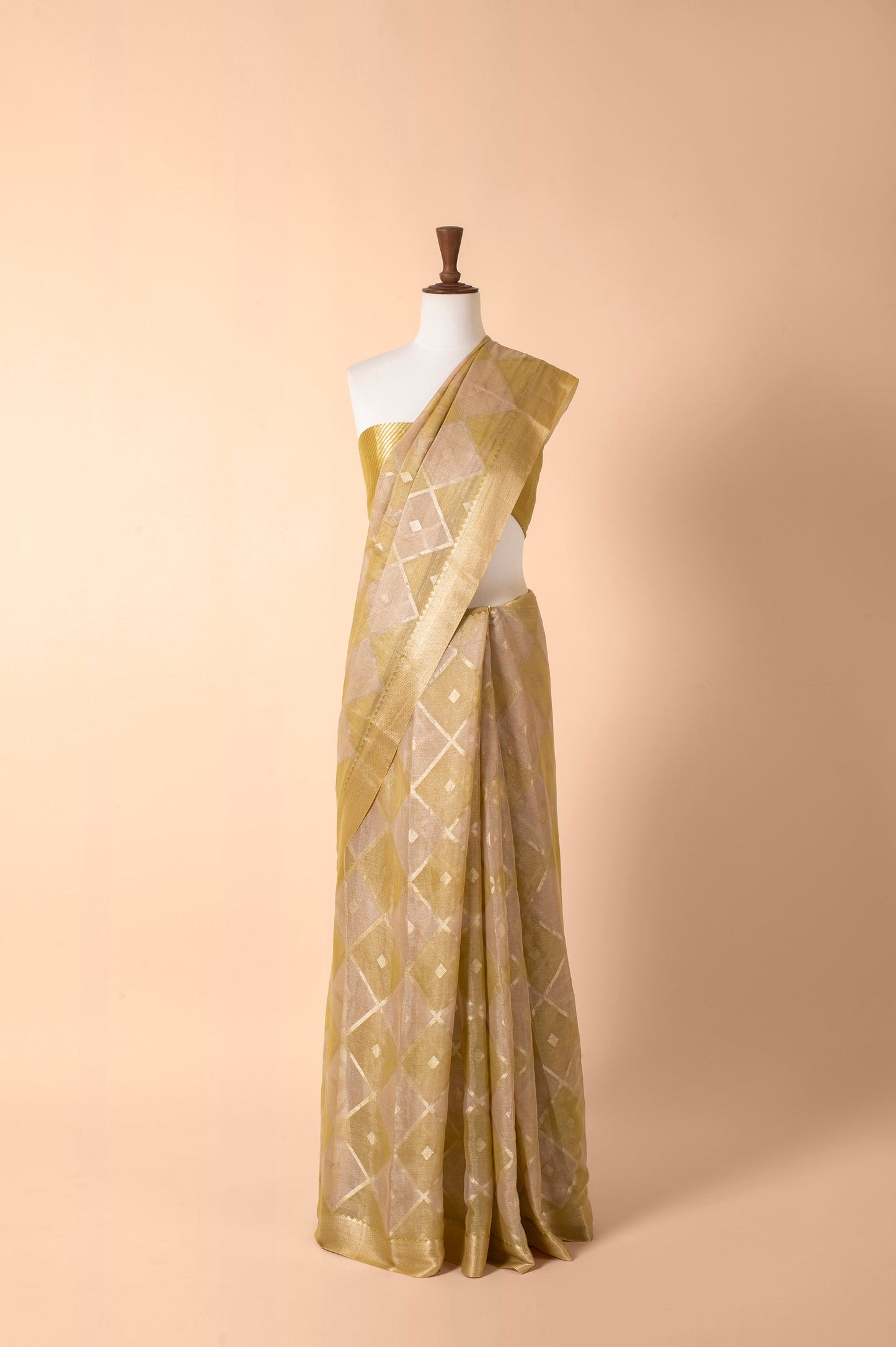 Handwoven Yellow Tissue Sari