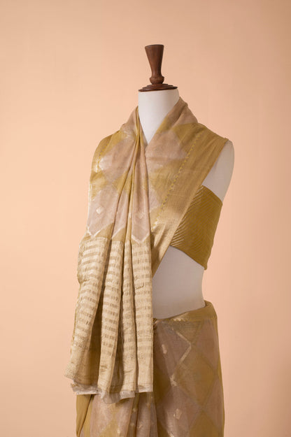 Handwoven Yellow Tissue Sari