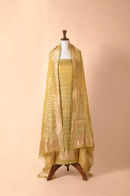 Handwoven Yellow Tissue Suit Piece