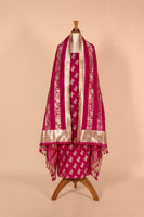 Handwoven Magenta Silk Suit Piece