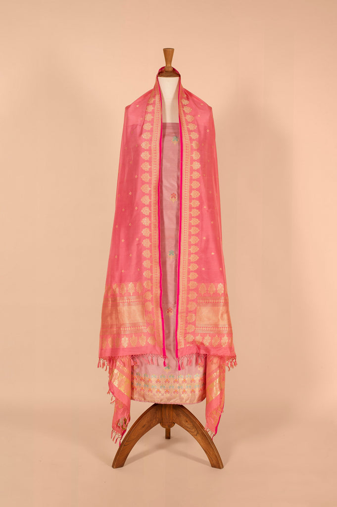 Handwoven Mauve Silk Suit Piece