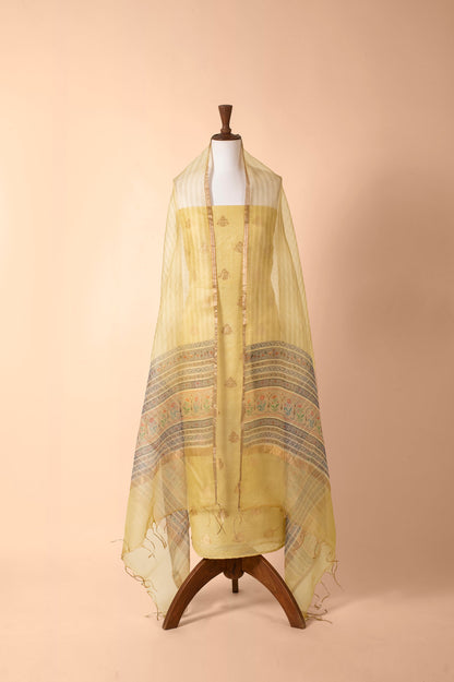 Handwoven Yellow Chanderi Suit Piece