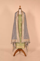 Handwoven Green Silk Suit Piece