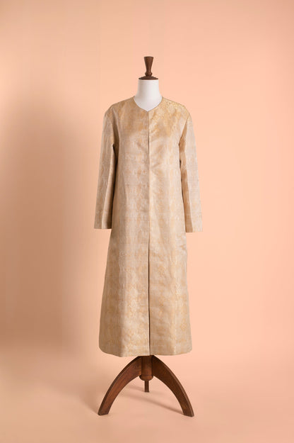 Handwoven Beige Silk Jacket