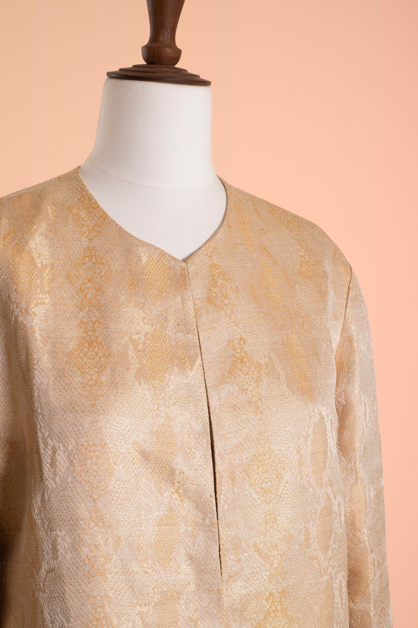 Handwoven Beige Silk Jacket