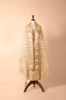 Handwoven Beige Chanderi Suit Piece