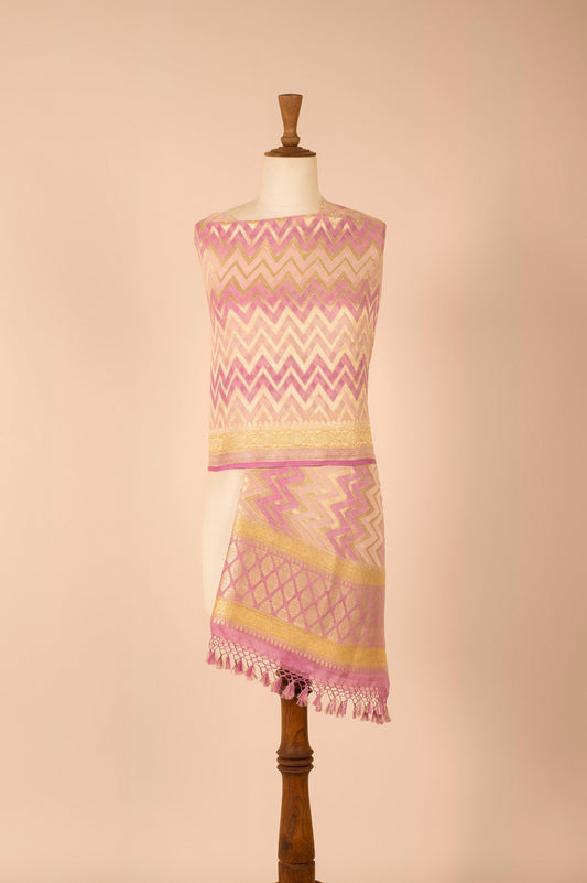 Handwoven Mauve Georgette Dupatta