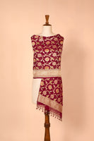 Handwoven Garnet Georgette Dupatta