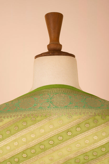 Handwoven Green Georgette Dupatta