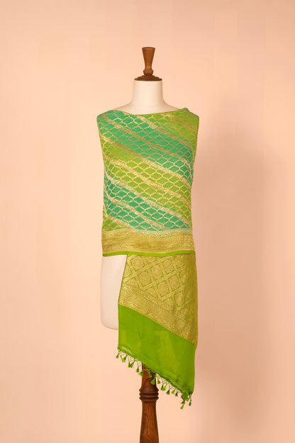 Handwoven Green Georgette Dupatta