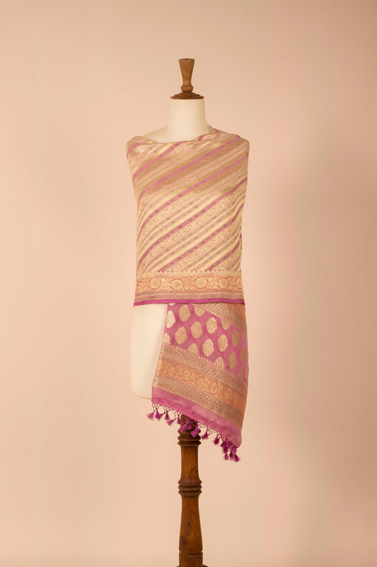 Handwoven Purple Georgette Dupatta