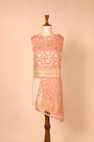 Handwoven Pink Georgette Dupatta