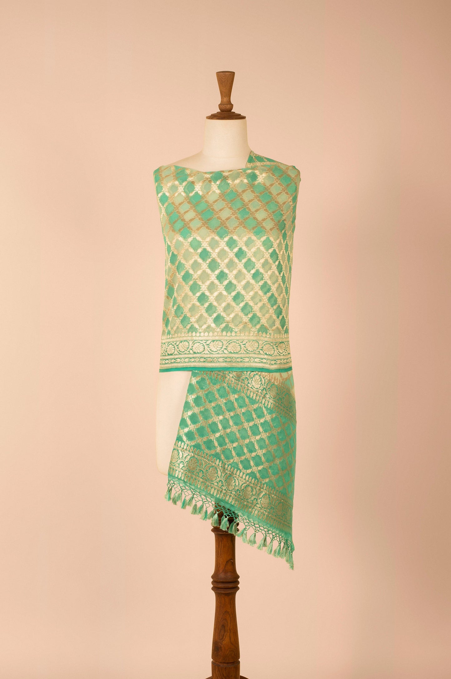 Handwoven Blue Georgette Dupatta