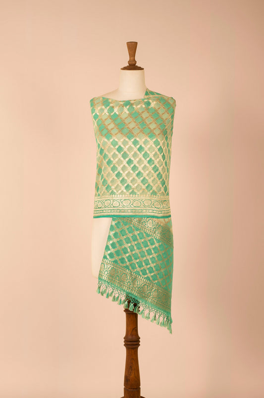 Handwoven Blue Georgette Dupatta