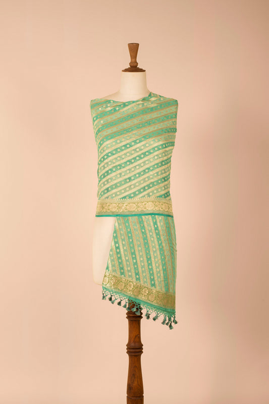 Handwoven Blue Georgette Dupatta