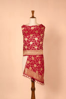 Handwoven Maroon Georgette Dupatta