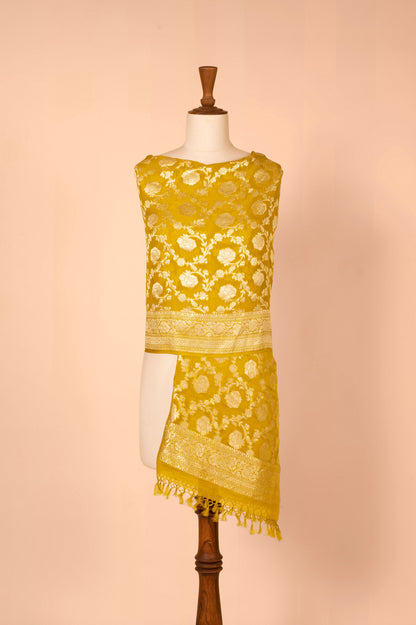 Handwoven Mustard Georgette Dupatta