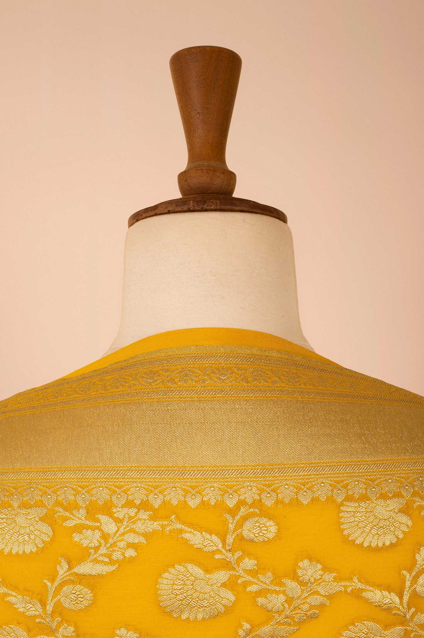 Handwoven Yellow Georgette Dupatta