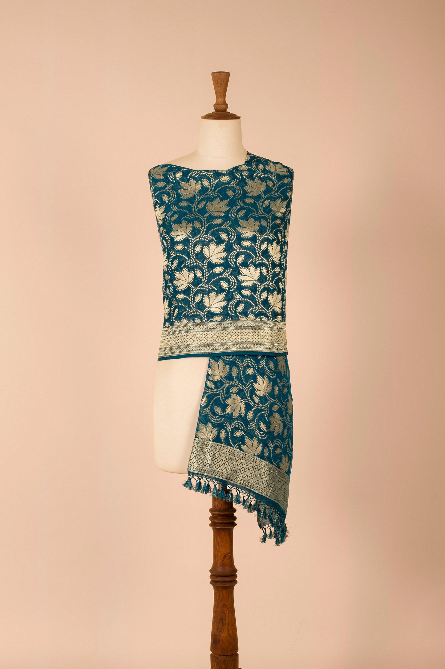 Handwoven Blue Georgette Dupatta