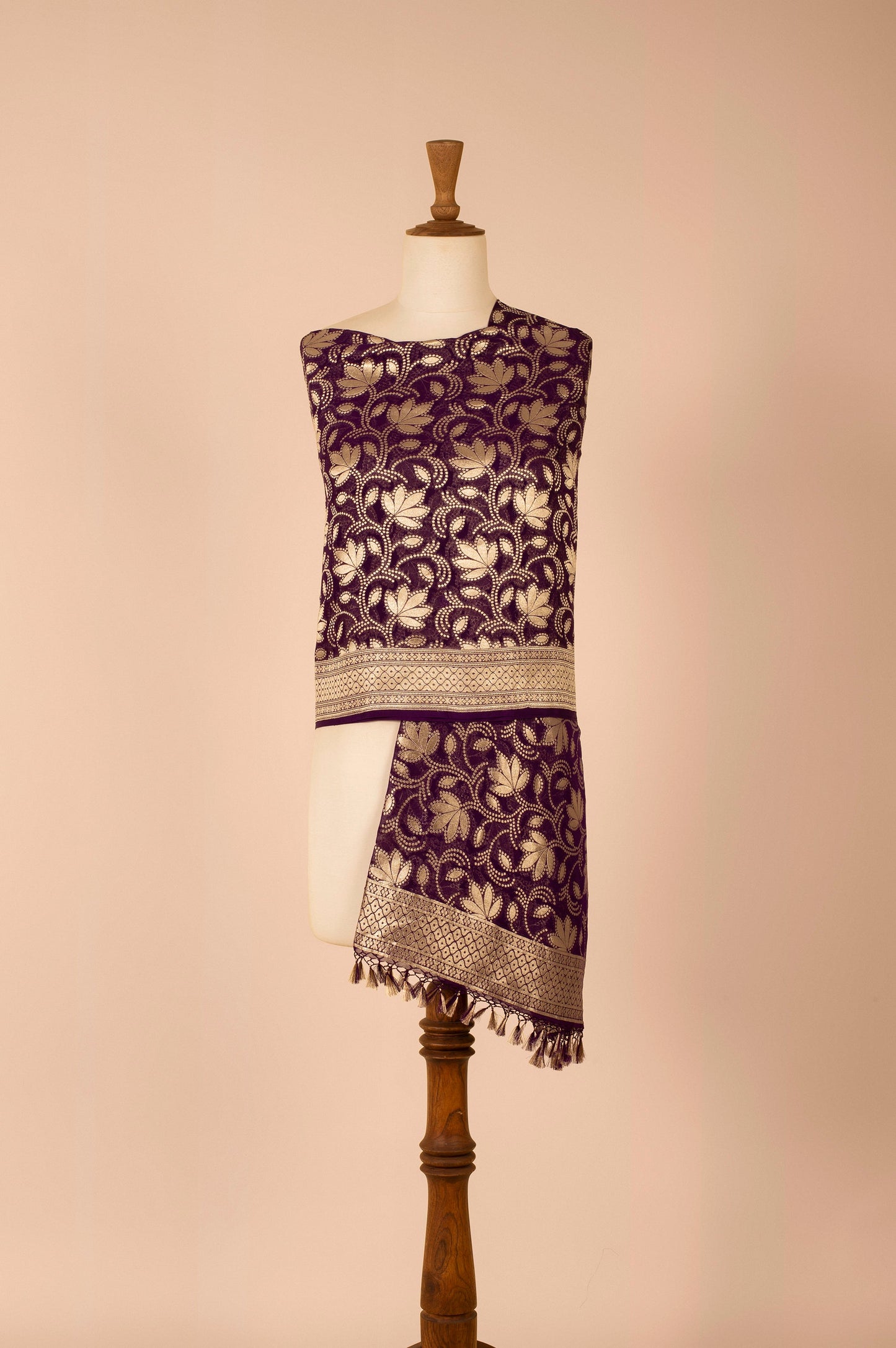 Handwoven Purple Georgette Dupatta