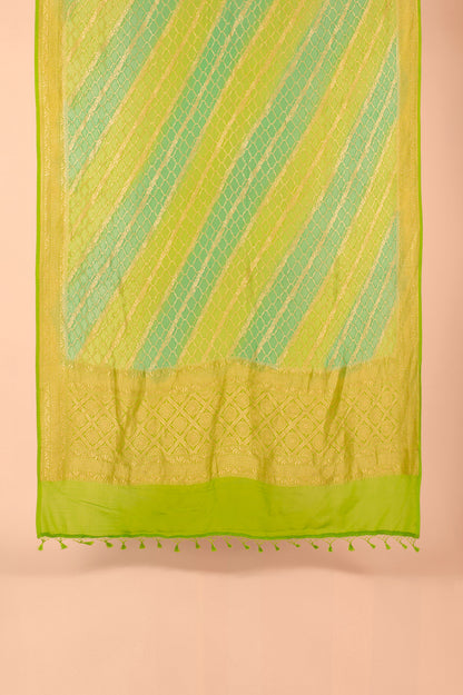 Handwoven Green Georgette Dupatta