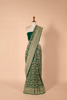Handwoven Green Georgette Sari