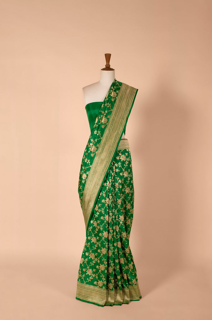Handwoven Green Silk Sari