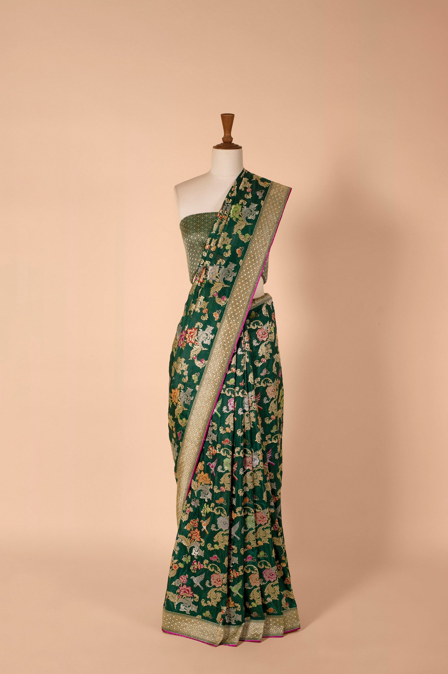 Handwoven Green Silk Sari
