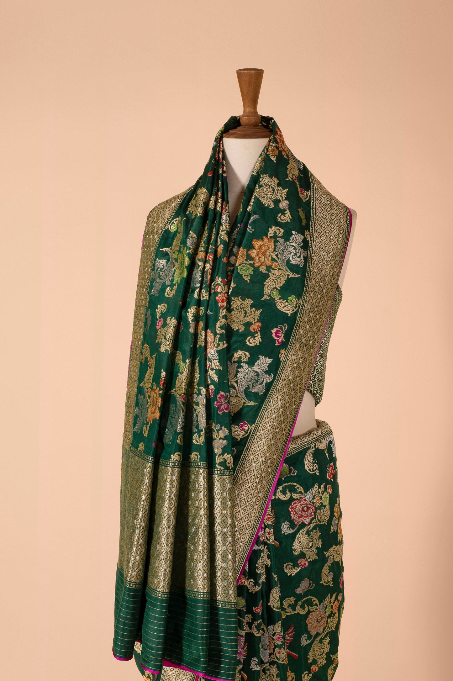 Handwoven Green Silk Sari