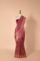 Handwoven Garnet Silk Sari
