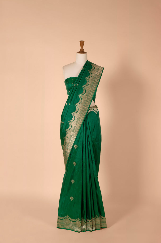 Handwoven Green Silk Sari