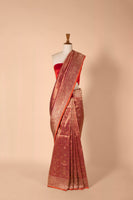 Handwoven Garnet Silk Sari