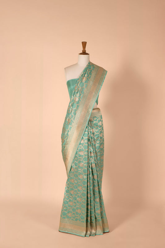 Handwoven Blue Silk Sari