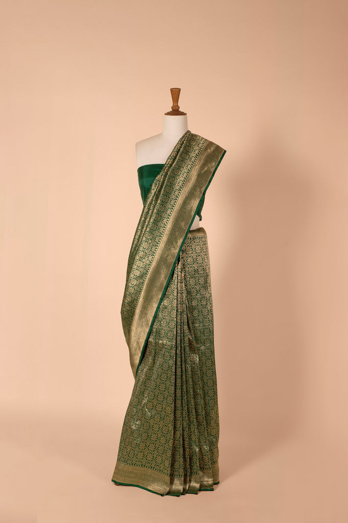 Handwoven Green Silk Sari