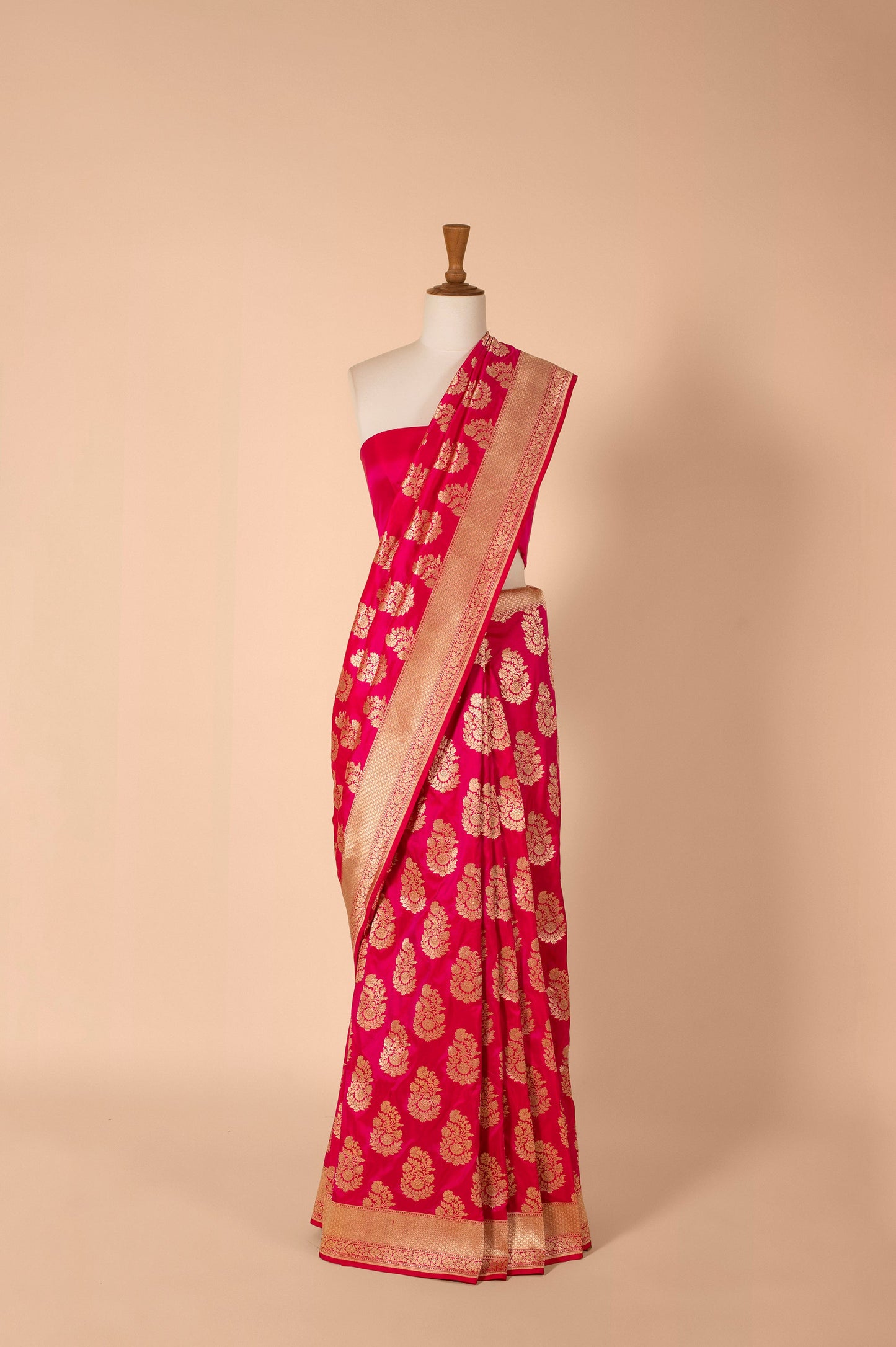 Handwoven Pink Silk Sari