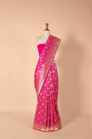 Handwoven Pink Silk Sari