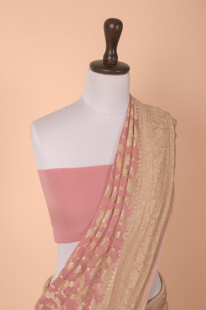 Handwoven Pink Georgette Saree