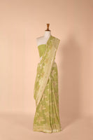 Handwoven Green Georgette Sari