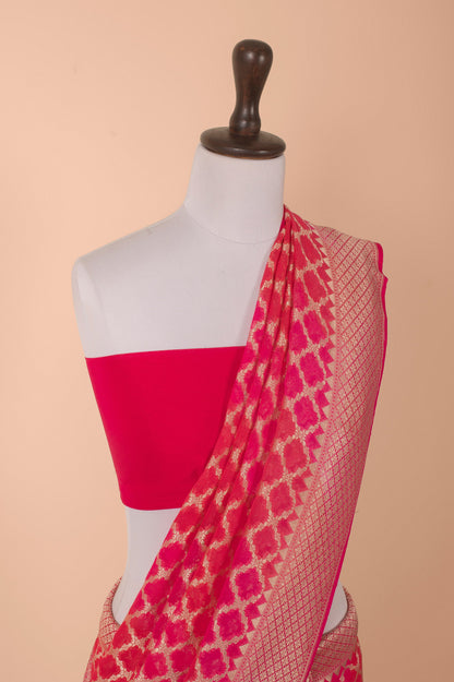 Handwoven Pink Georgette Saree