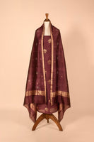 Handwoven Garnet Tussar Suit Piece