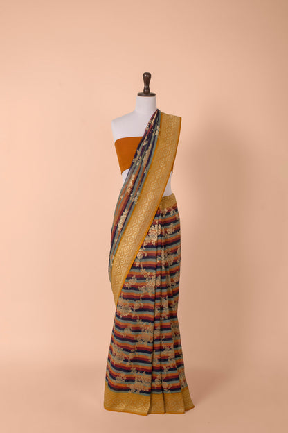 Handwoven Multicolor Georgette Saree