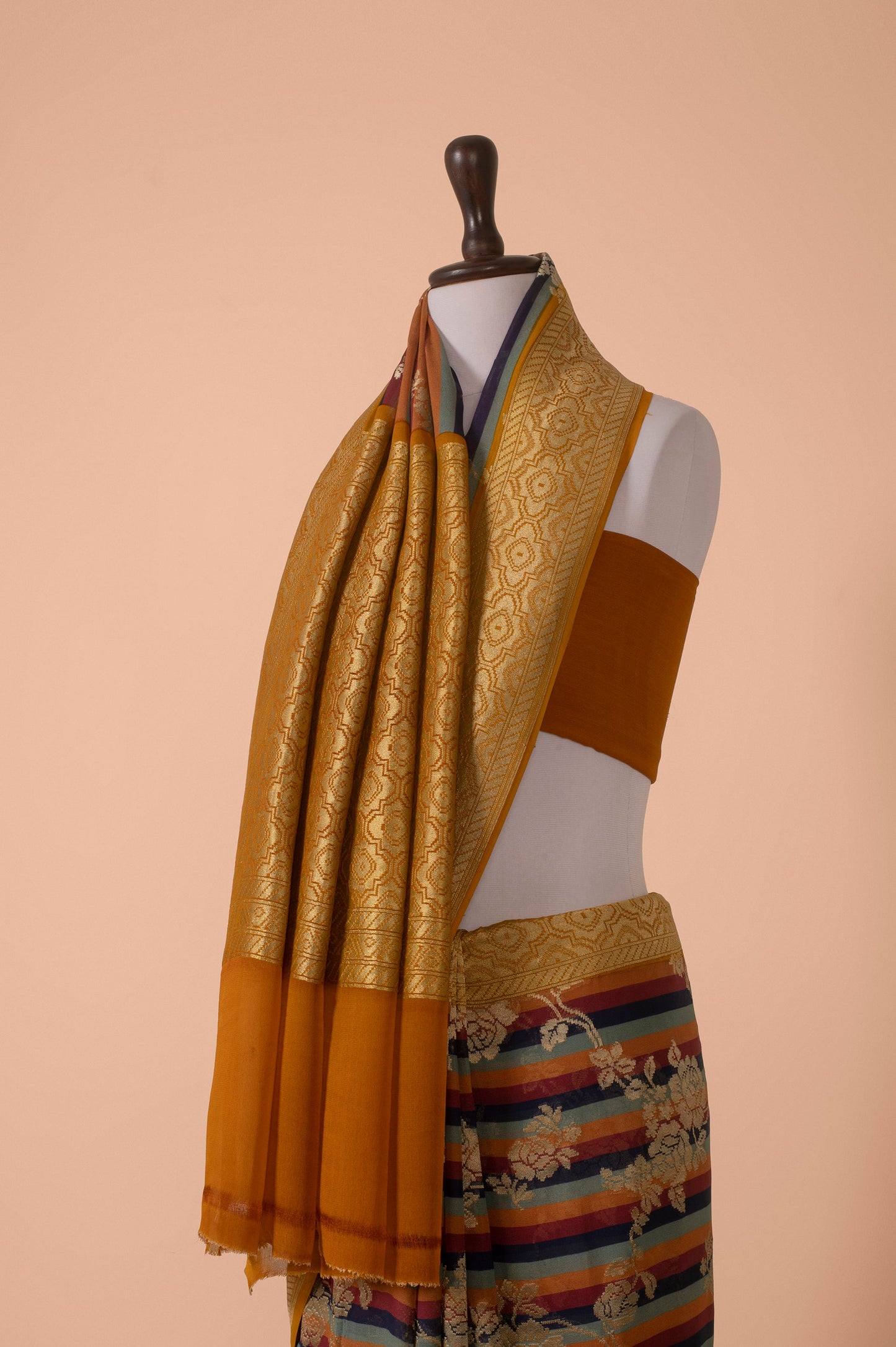 Handwoven Multicolor Georgette Saree