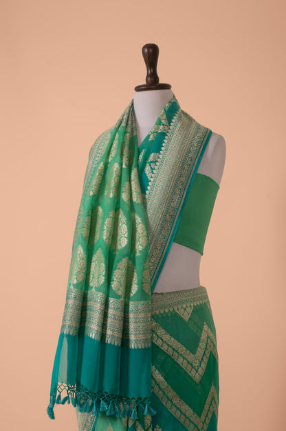 Handwoven Green Georgette Saree