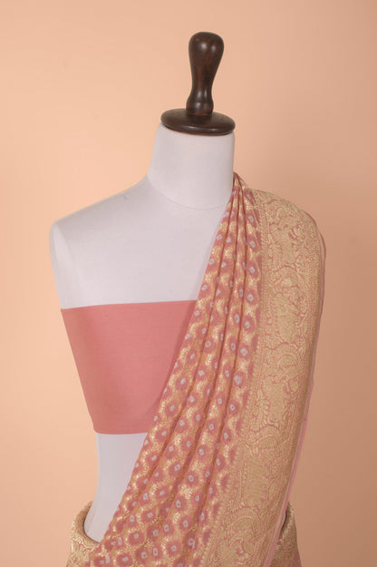 Handwoven Pink Georgette Saree